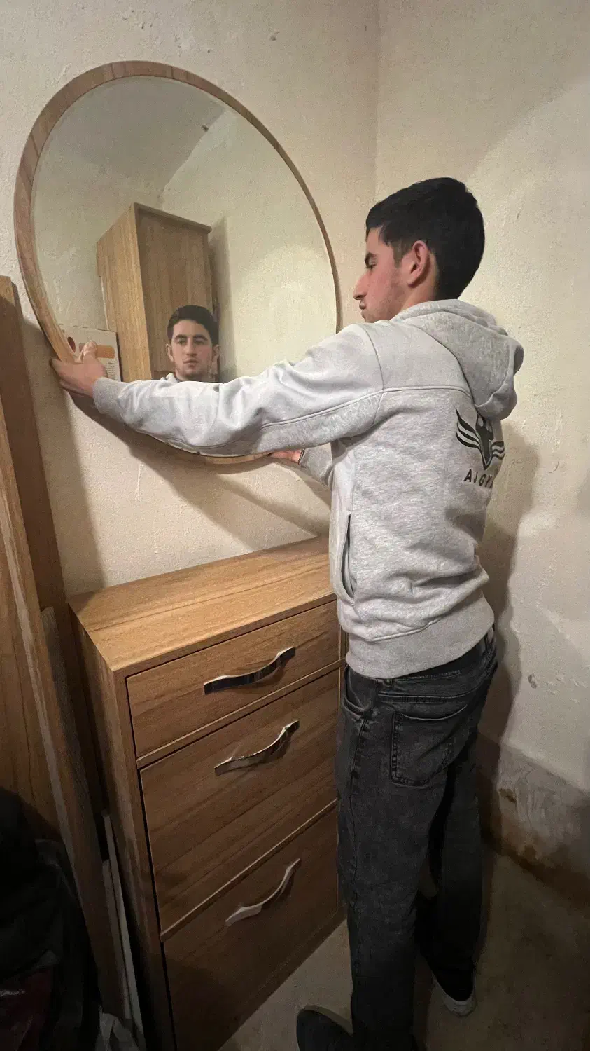 جاکفشی داشبردی و آیینه گرد چوب افرا|جاکفشی، کمد، دراور|تهران, پاسداران|دیوار