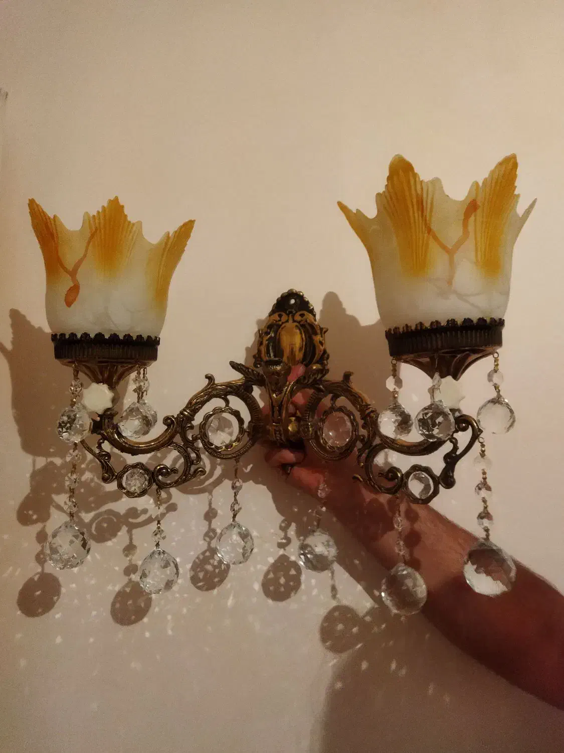 روشنایی گازی برنزی|لوستر و چراغ آویز|تبریز, |دیوار