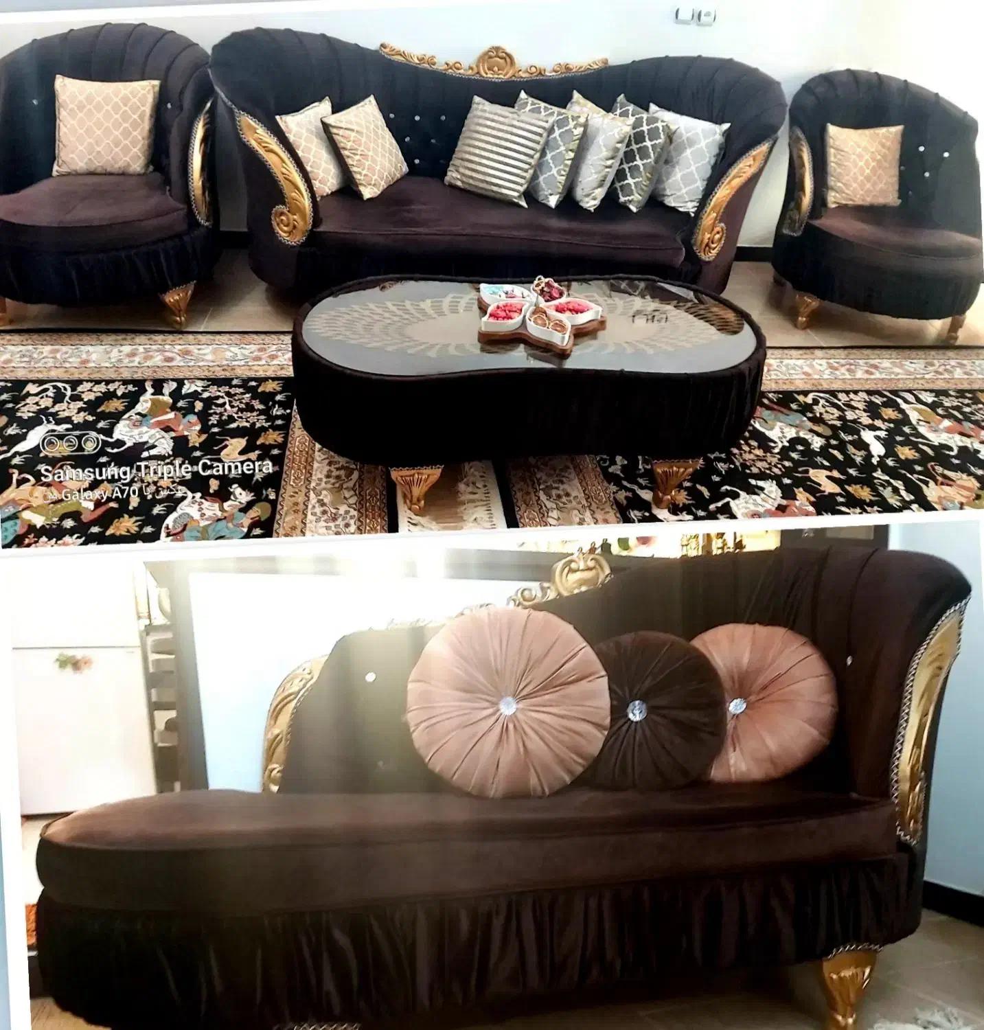 فروش فوری مبلمان نیم استیل ۸ نفره|مبلمان خانگی و میز عسلی|ملایر, |دیوار