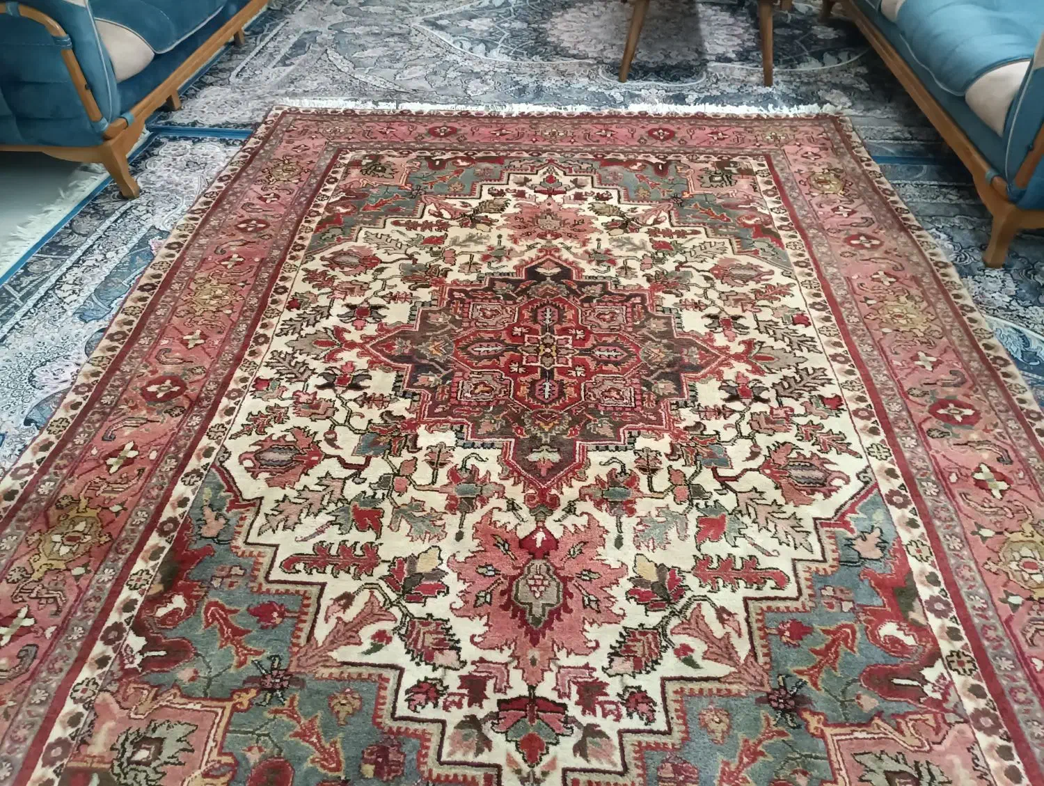 هریس دستباف 6متری کرم|فرش|تهران, خاوران|دیوار