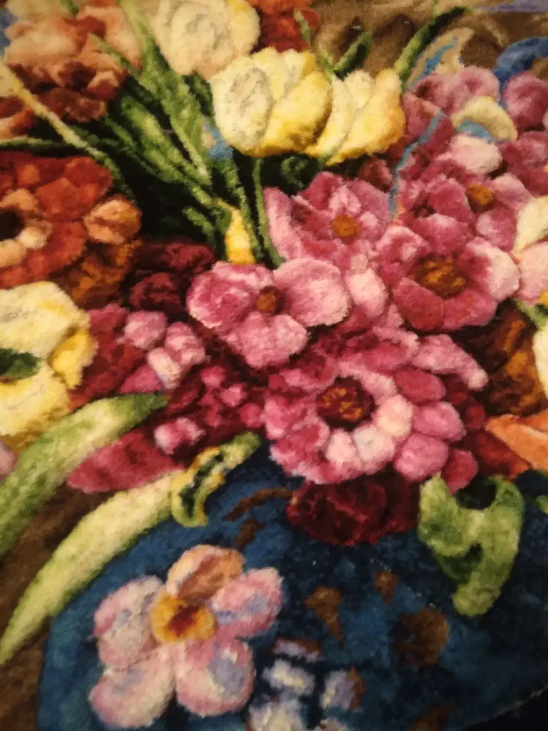 تابلو فرش گل برجسته بافت تبریز|تابلو فرش|کرمانشاه, |دیوار