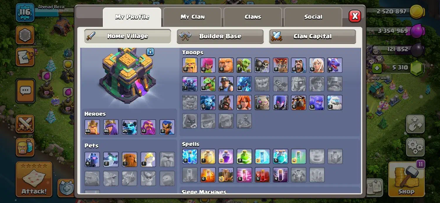 اکانت کلش اف کلنز تان 14|کنسول، بازی ویدئویی و آنلاین|سراوان, |دیوار