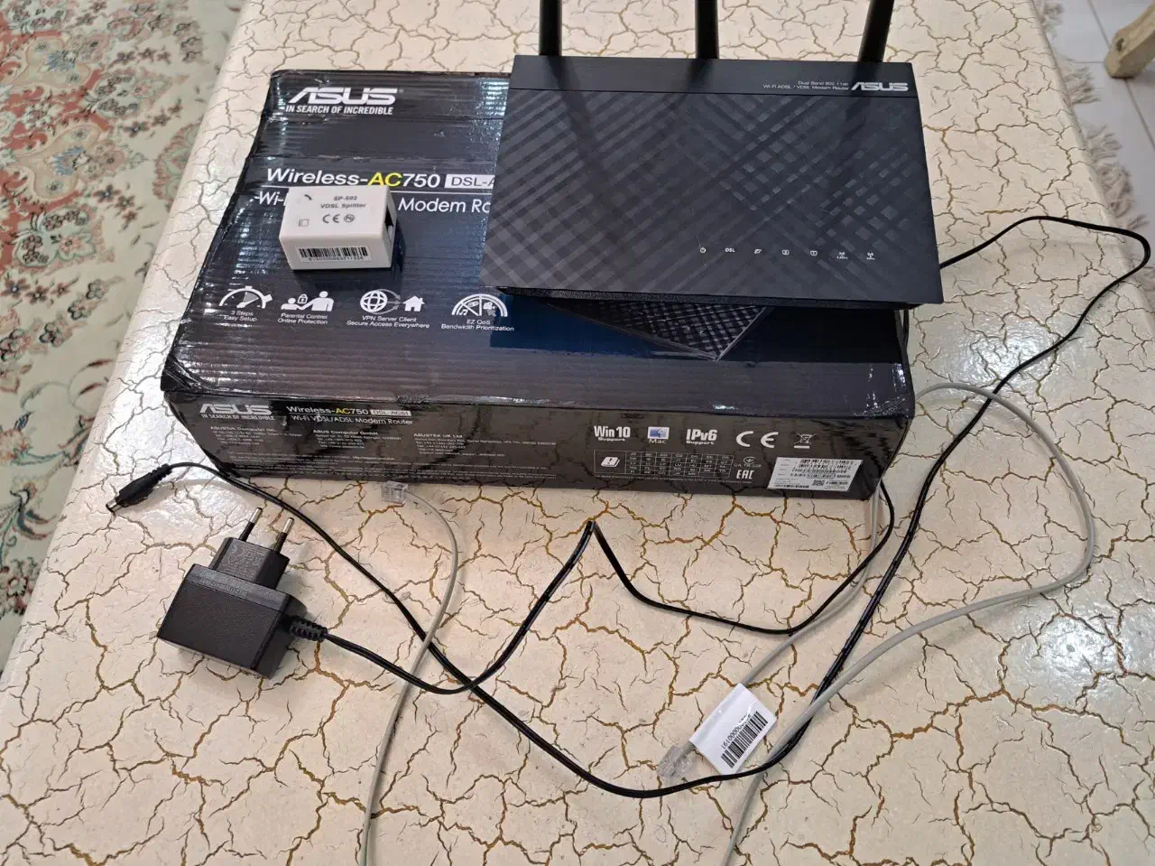 مودم Asus Dsl Ac51 همراه جعبه و نویزگیر اضافه|مودم و تجهیزات شبکه|کرمانشاه, |دیوار