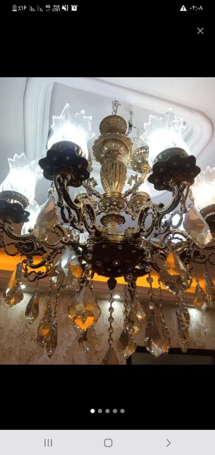 لوستر بسیار زیبا و سنگین ماله ۹ سال پیشه|لوستر و چراغ آویز|تبریز, |دیوار