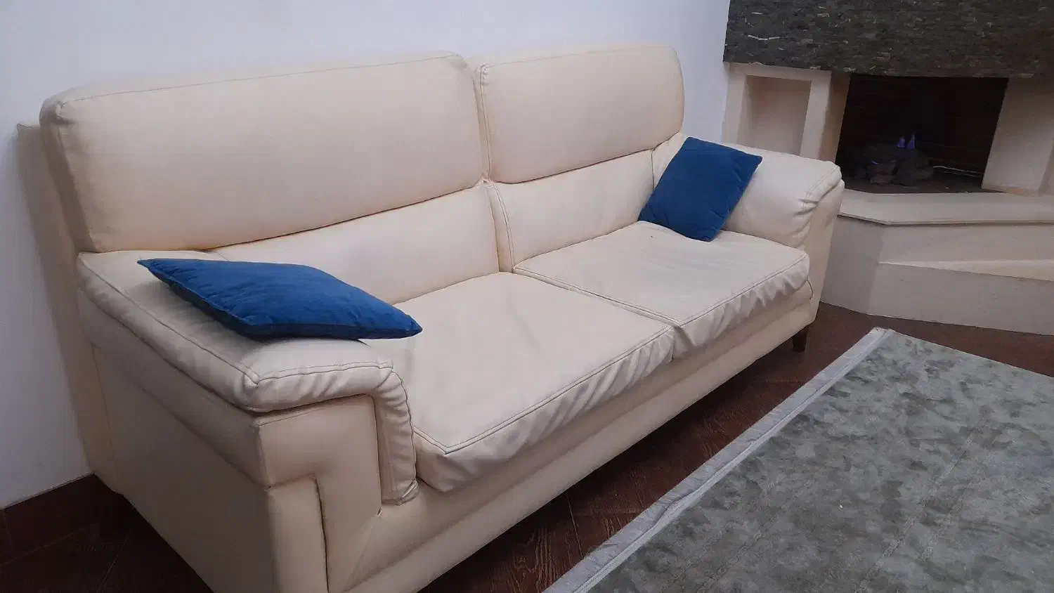 مبل ۷نفره چرمی لیمویی کمرنگ|مبلمان خانگی و میز عسلی|قائمشهر, |دیوار