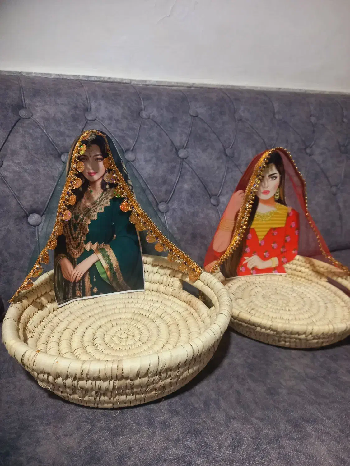 سبد حصیری گیفت|صنایع دستی و سایر لوازم تزئینی|بستک, |دیوار