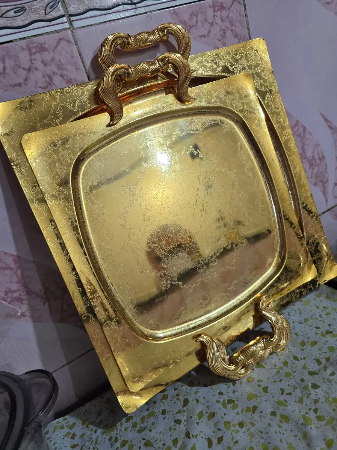 سینی دوتیکه|ظروف سرو و پذیرایی|اهواز, زرگان|دیوار