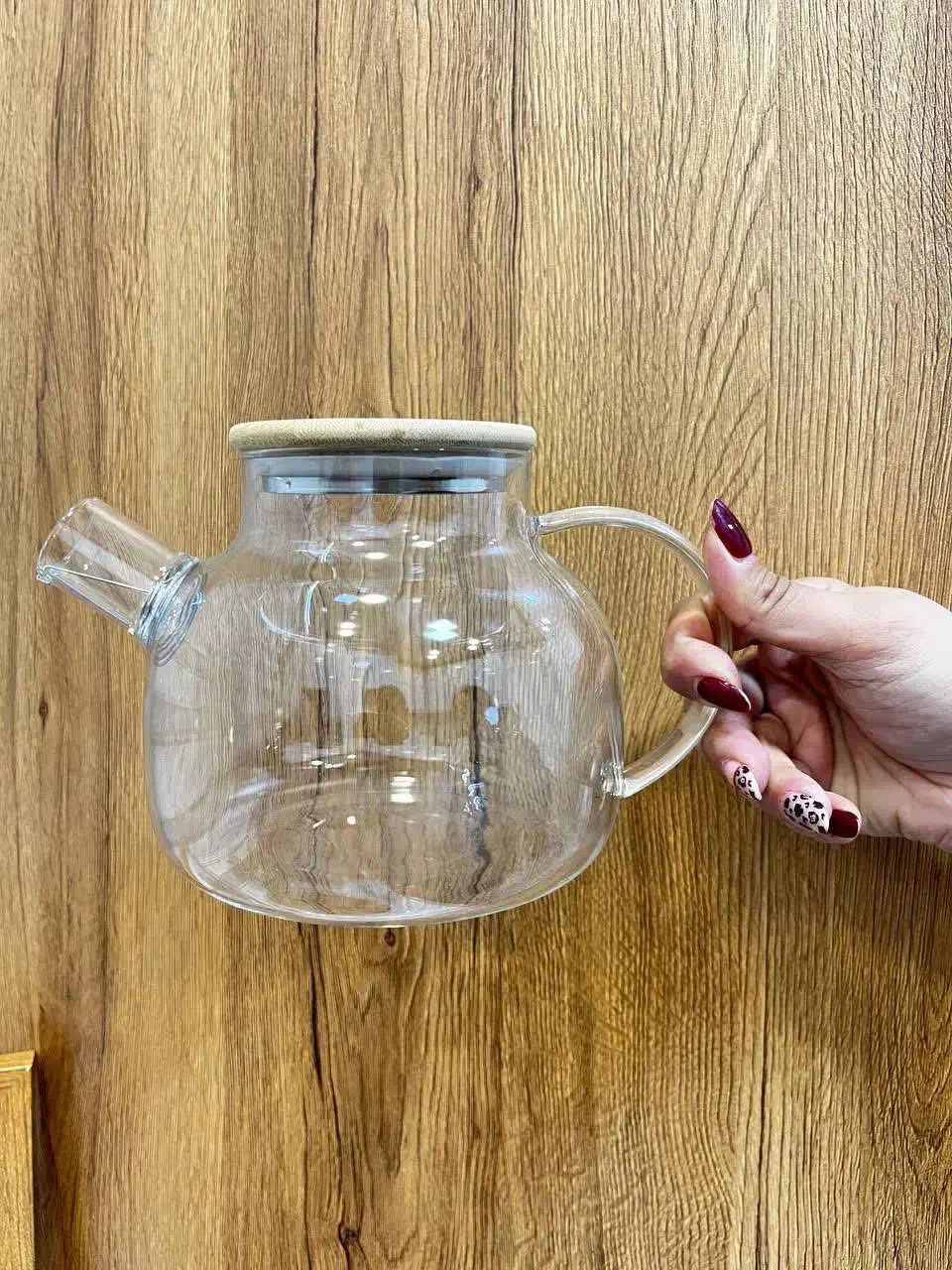 قوری پیرکس درب بامبو ۱۰۰۰ میل|قوری، کتری، قهوه‌ساز دستی|کرج, شهرک ظفر|دیوار