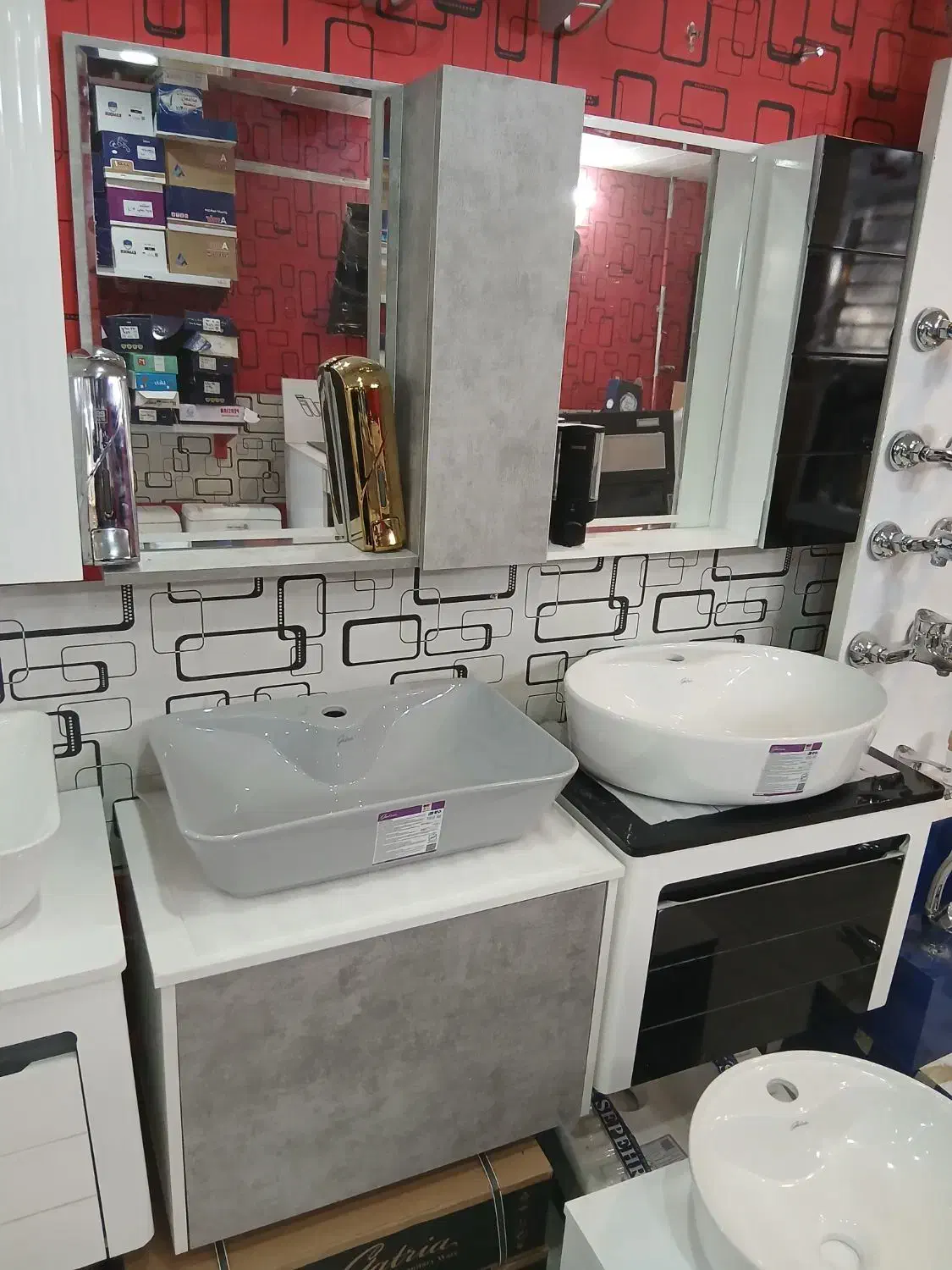 روشویی کابینتی مشکی باست آینه درانواع چشنواره فروش|لوازم سرویس بهداشتی|شاهین‌شهر, خانه کارگر|دیوار
