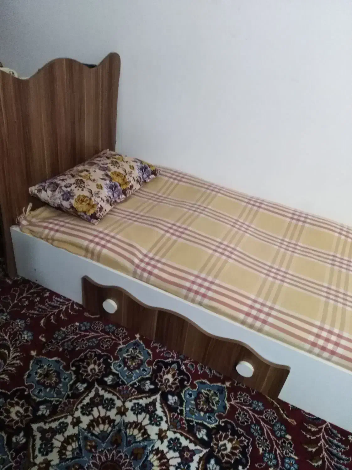 تخت خواب یک نفره ام دی اف بایک کشو|تخت و سرویس خواب|بهشهر, |دیوار