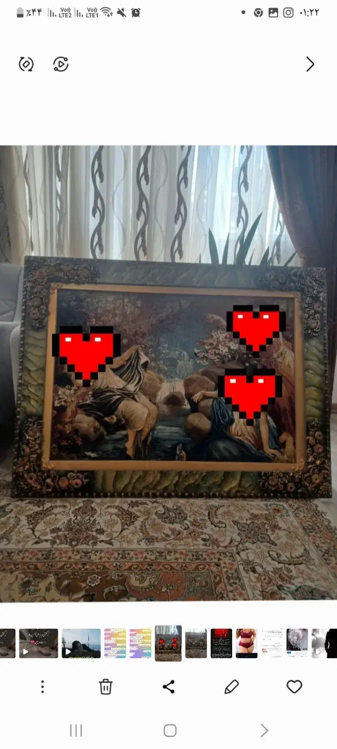 تابلو زیبا طرح آبشار خوش رنگ|تابلو فرش|تبریز, |دیوار