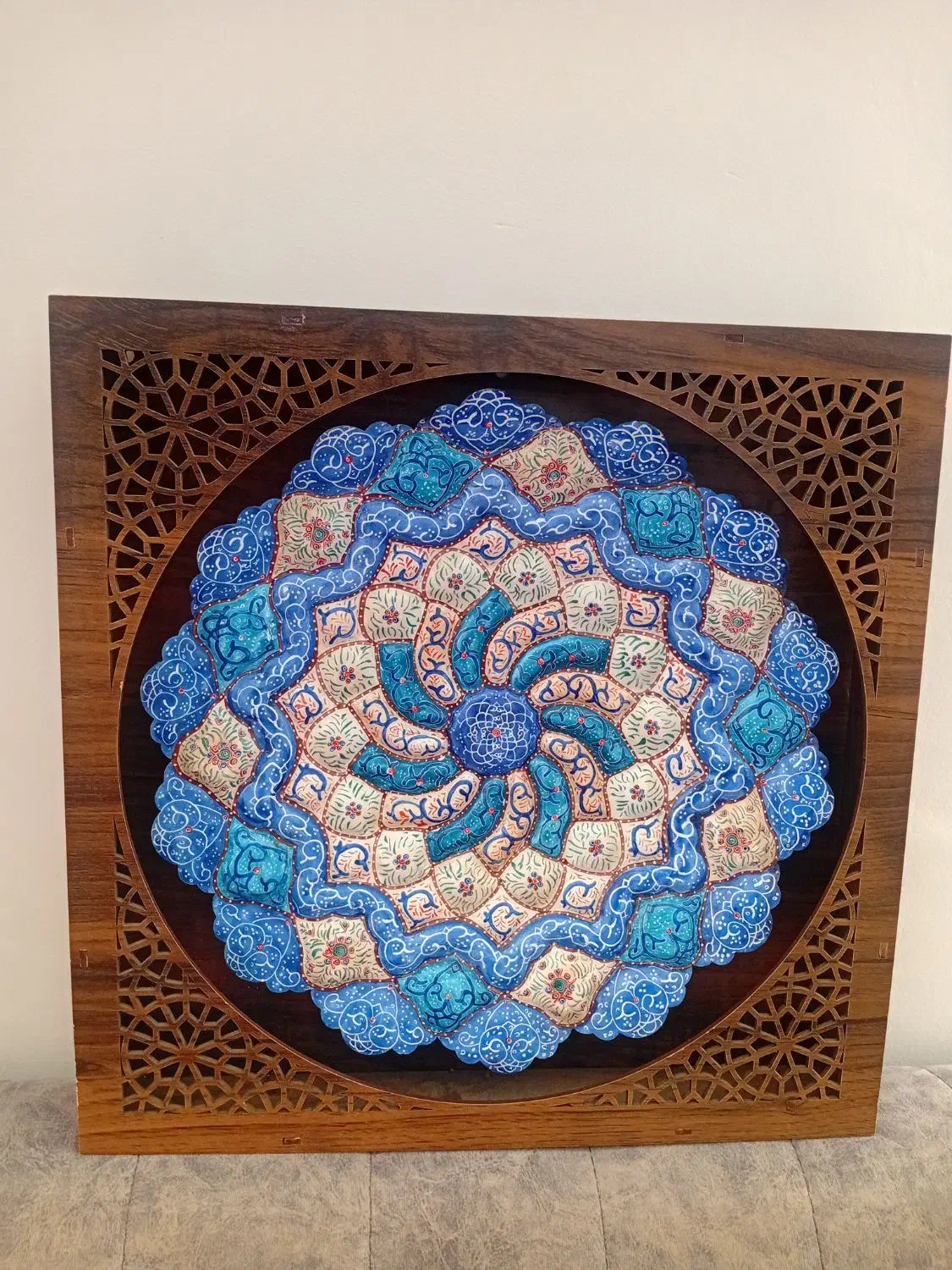 ظرف مینا کاری با قاب|صنایع دستی و سایر لوازم تزئینی|ملایر, |دیوار