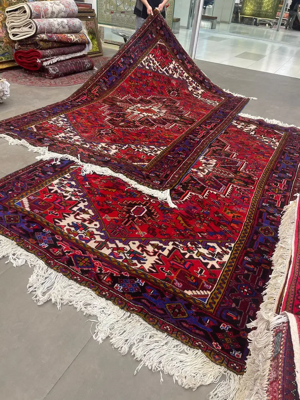 فرش دستباف (بساک) جفت ۶ متری مهربان ضخیم|فرش|مشکین‌دشت, |دیوار