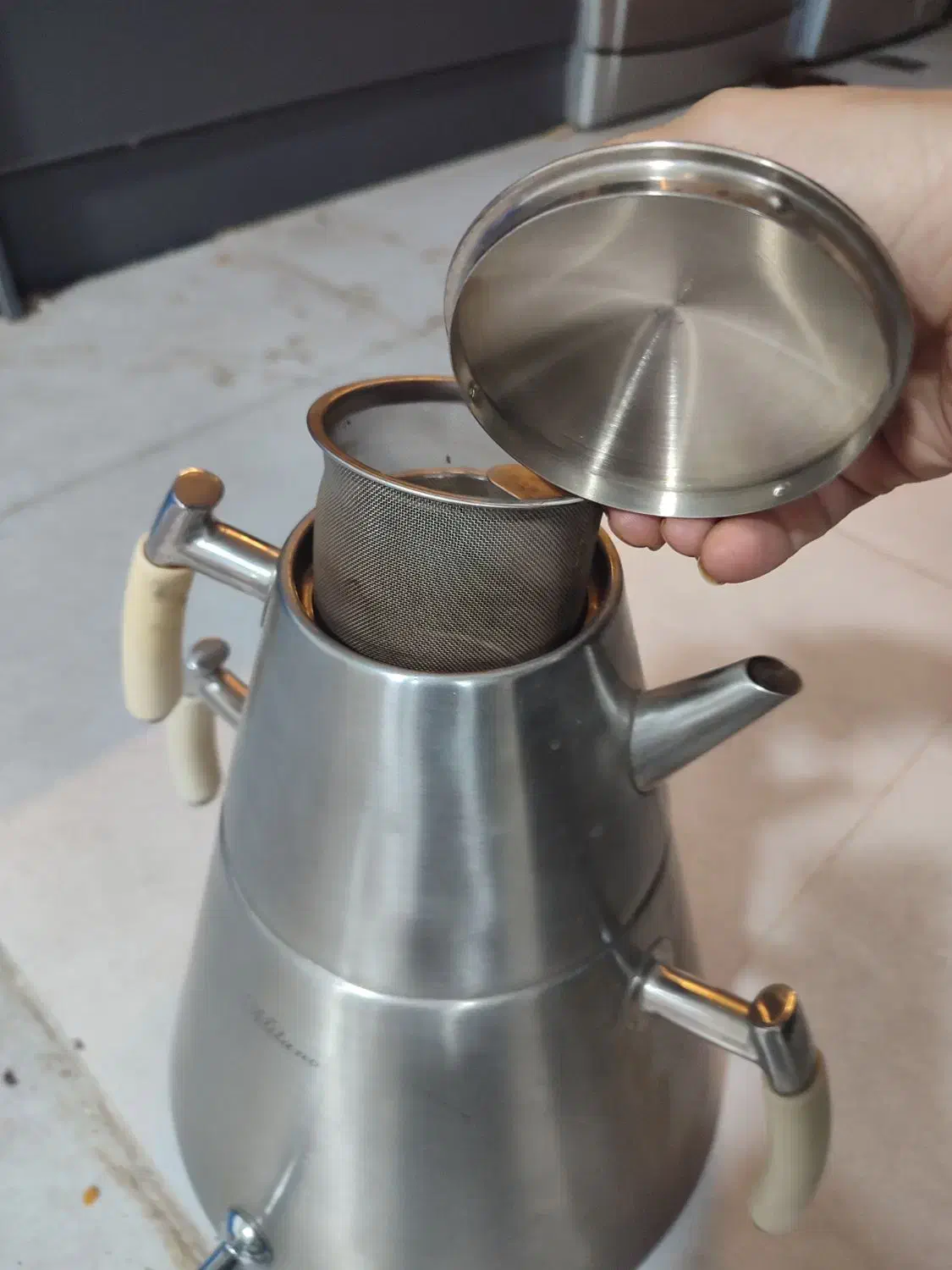 کتری قوری شیر دار تمام استیل|سماور، چایساز، قهوهساز|اهواز, کوی مهدیس|دیوار