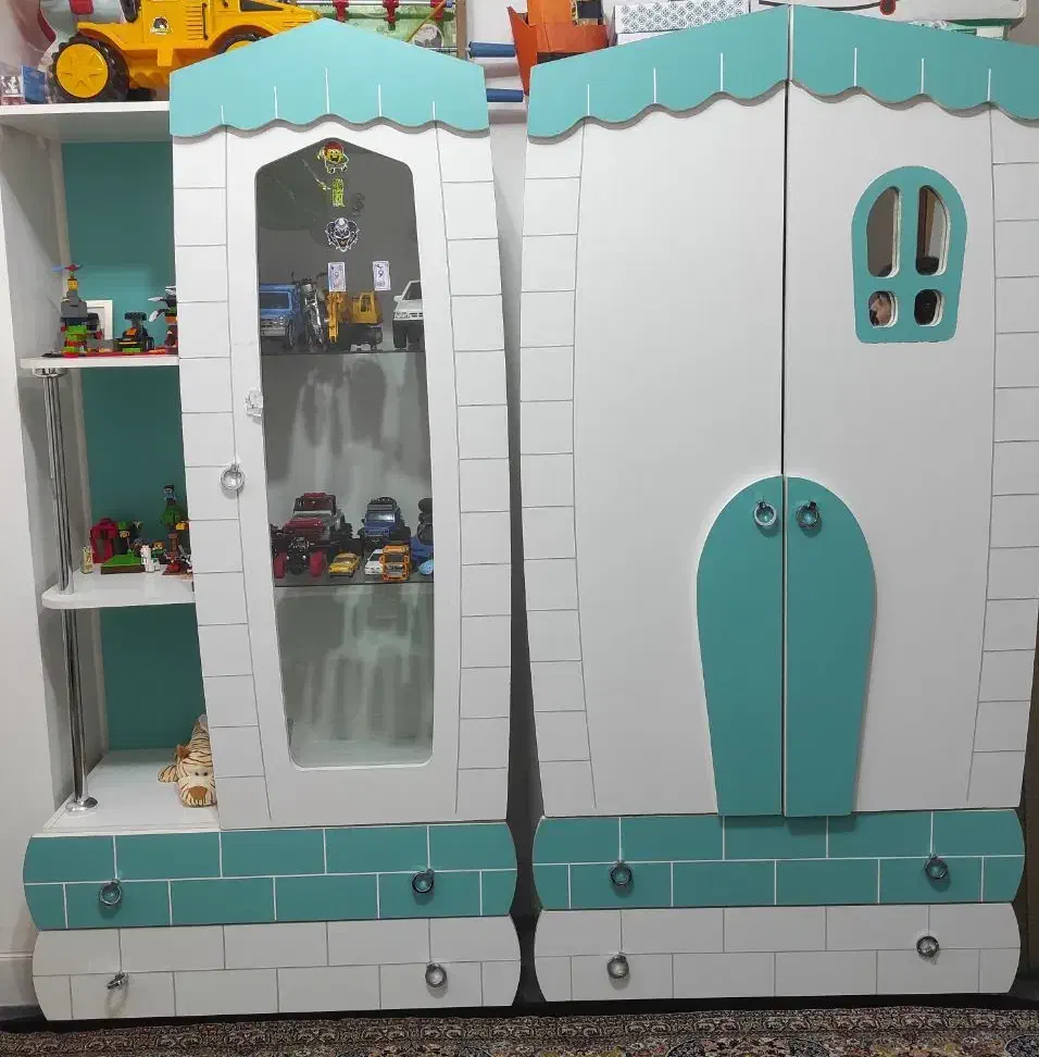 تخت و کمد نوجوان طرح کلبه|تخت و سرویس خواب|لنجان, |دیوار