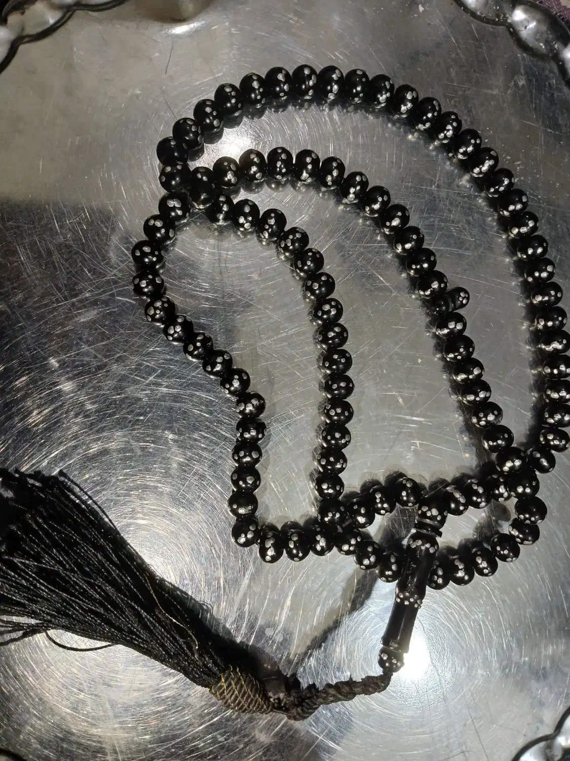 تسبیح یسر قدیمی نقره کوب|کلکسیون و سرگرمی|کارون, |دیوار