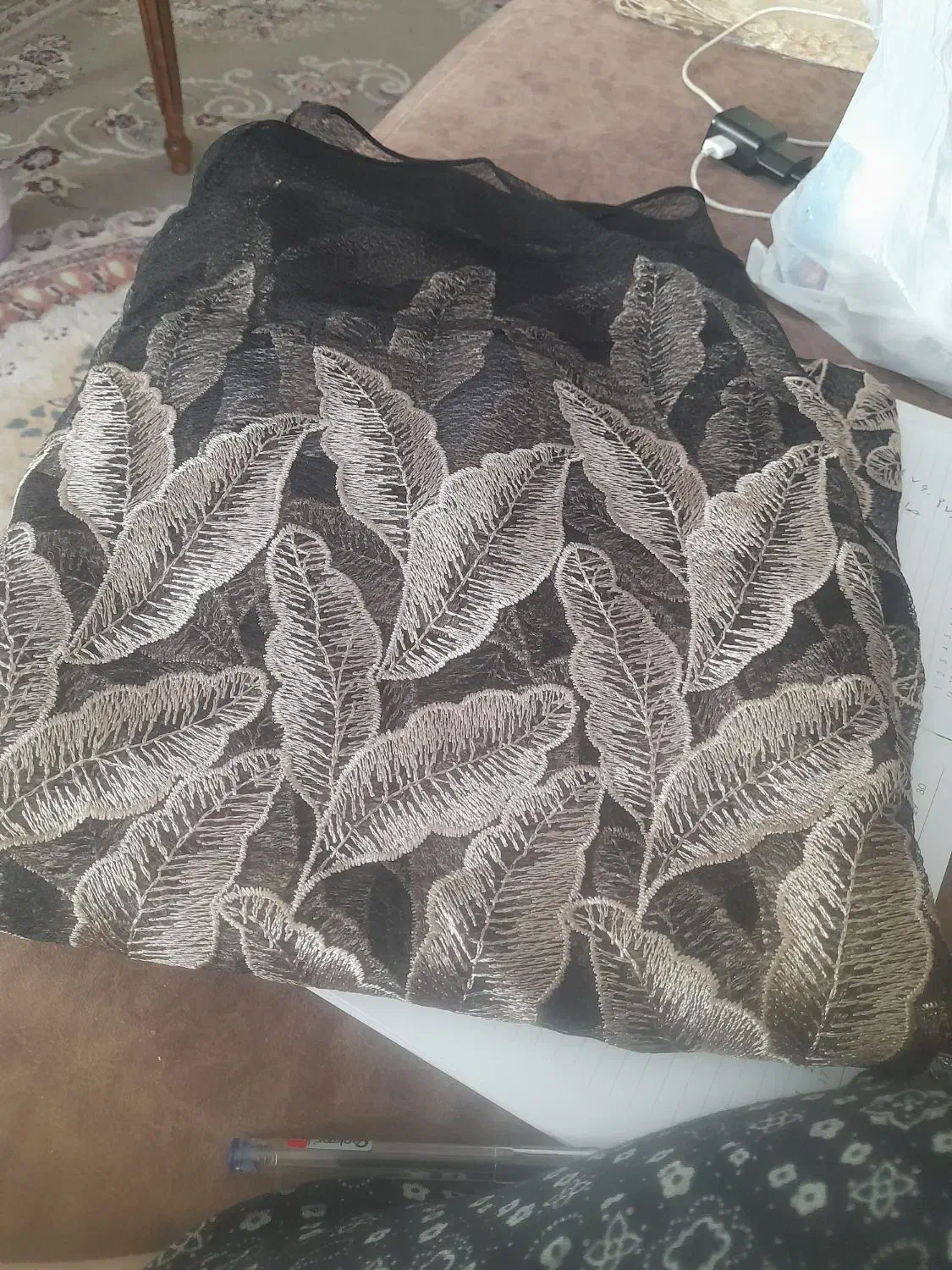 پارچه گیپور برگی|لوازم خیاطی و بافتنی|محلات, |دیوار