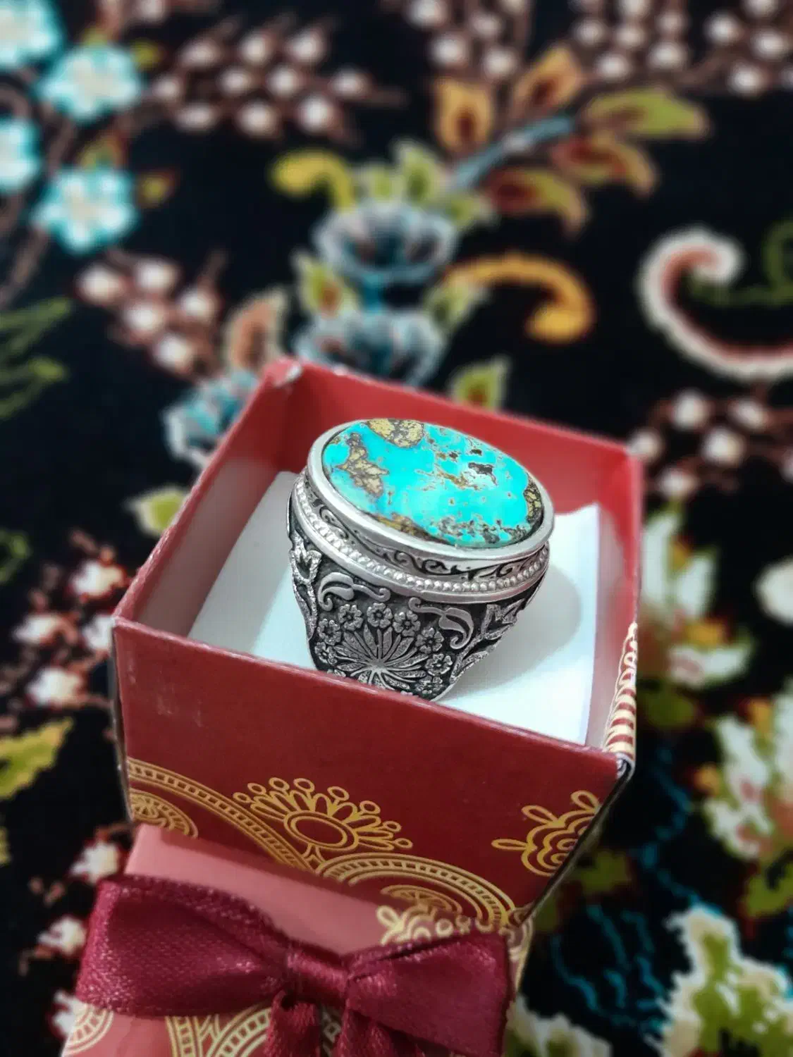 انگشتر نقره فیروزه نیشابور|جواهرات|بروجرد, |دیوار