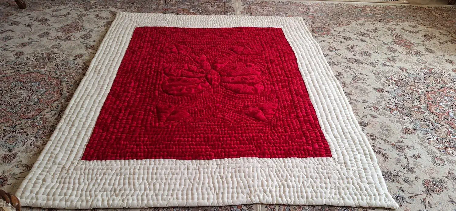 لحاف نونو داخل بارالیاف با رویه مخمل باملحفه نو|رختخواب، بالش، پتو|نوشهر, |دیوار