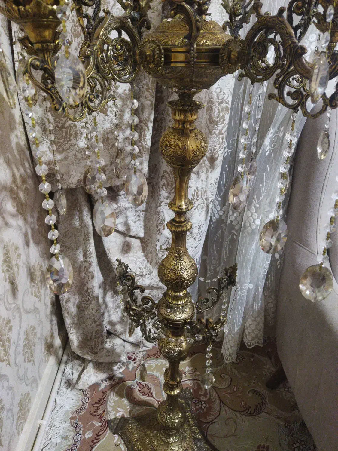 لوستر ایساده برنز|لوستر و چراغ آویز|خرمآباد, |دیوار