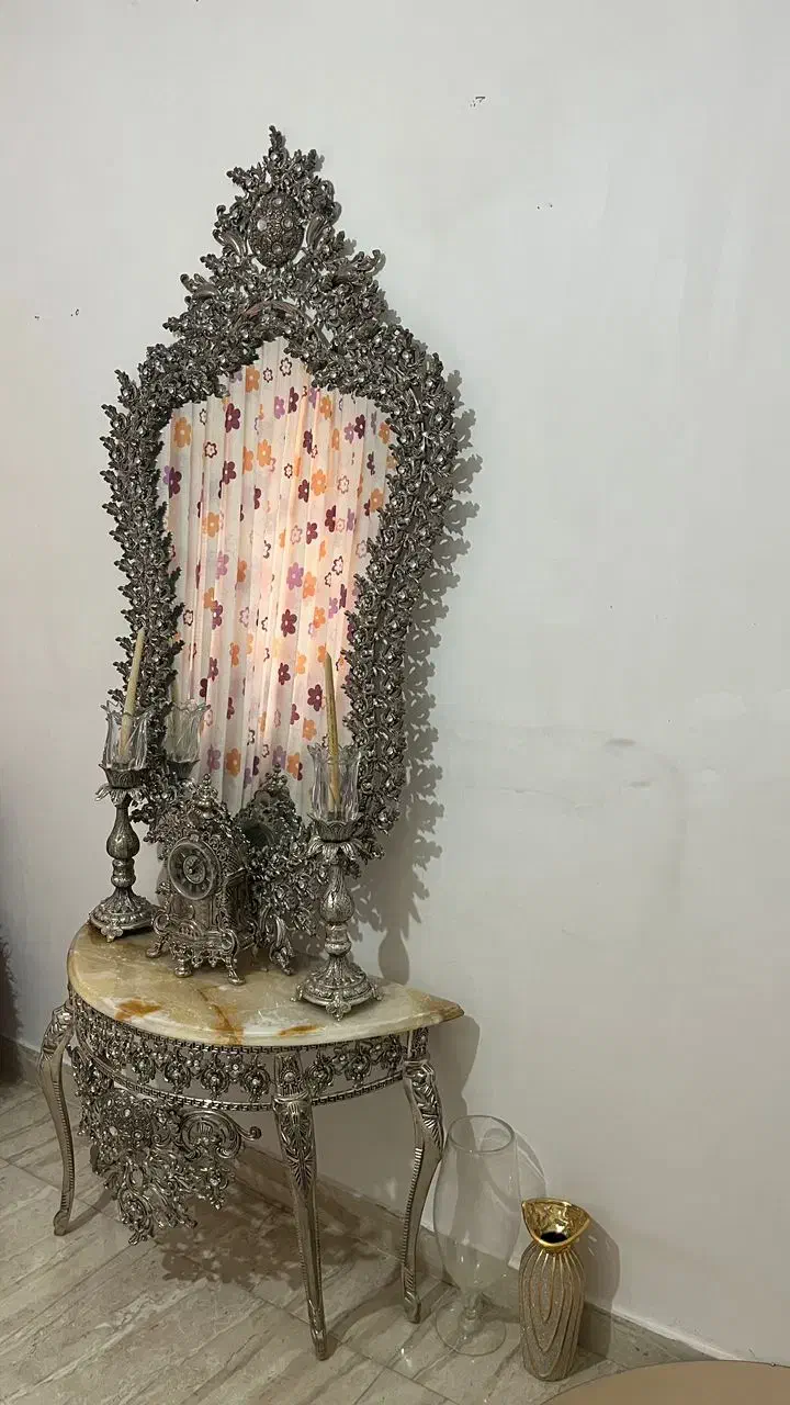 آینه کنسول شمعدانی طرح برنزی|بوفه، ویترین، کنسول|ارومیه, |دیوار