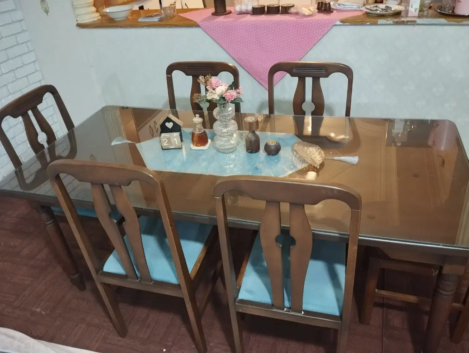 میز ناهارخوری چوبی|میز و صندلی غذاخوری|کرمان, |دیوار