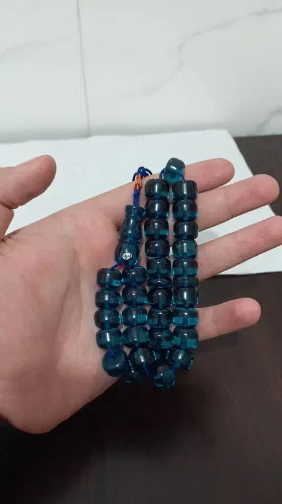 تسبیح سندلوس سبزآبی کسمه. ۳۳ عددی|جواهرات|سقز, |دیوار