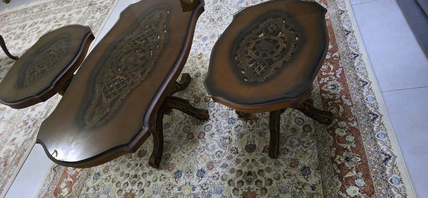 جلو مبلی و عسلی سلطنتی چوبی|مبلمان خانگی و میز عسلی|تهران, سیمای ایران|دیوار