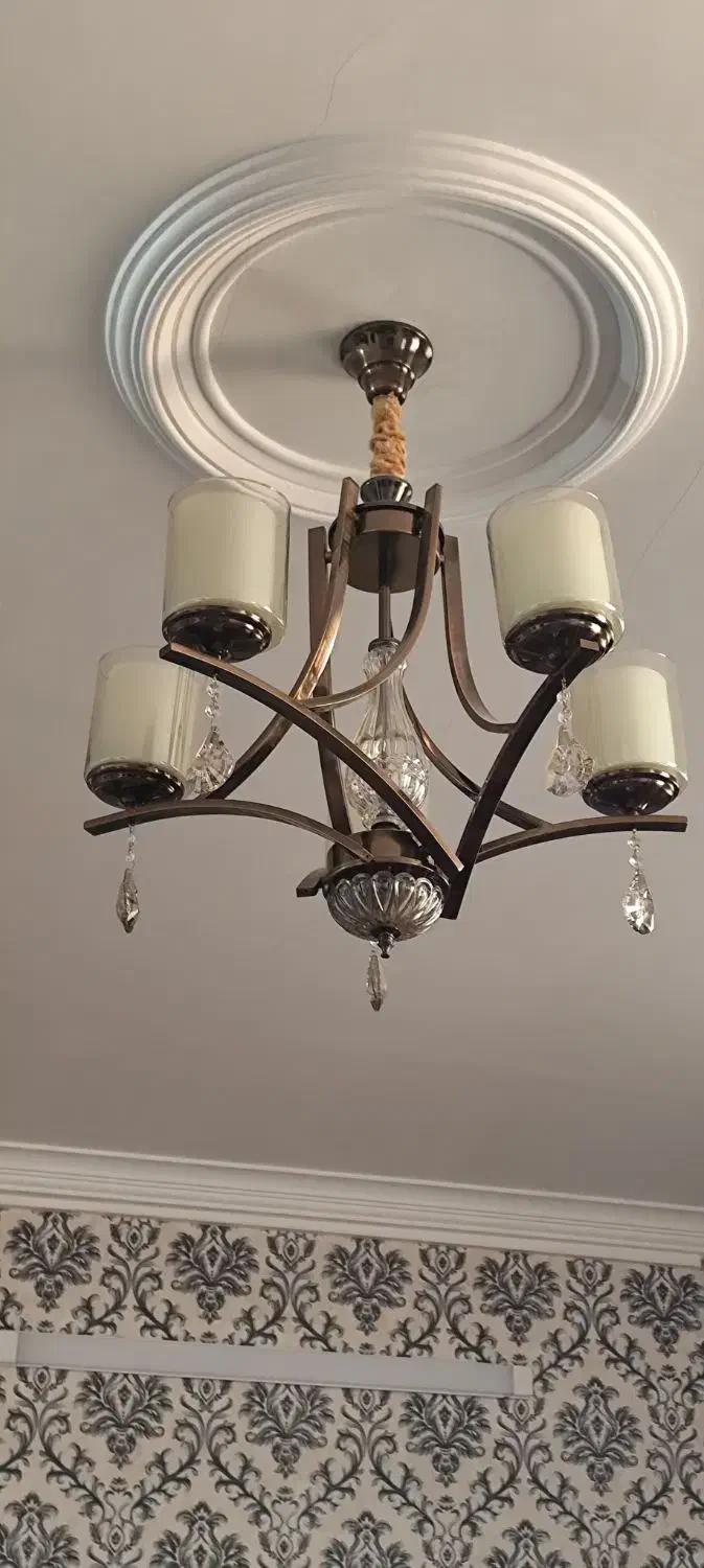 لوستر ۵ شعله|لوستر و چراغ آویز|دامغان, |دیوار