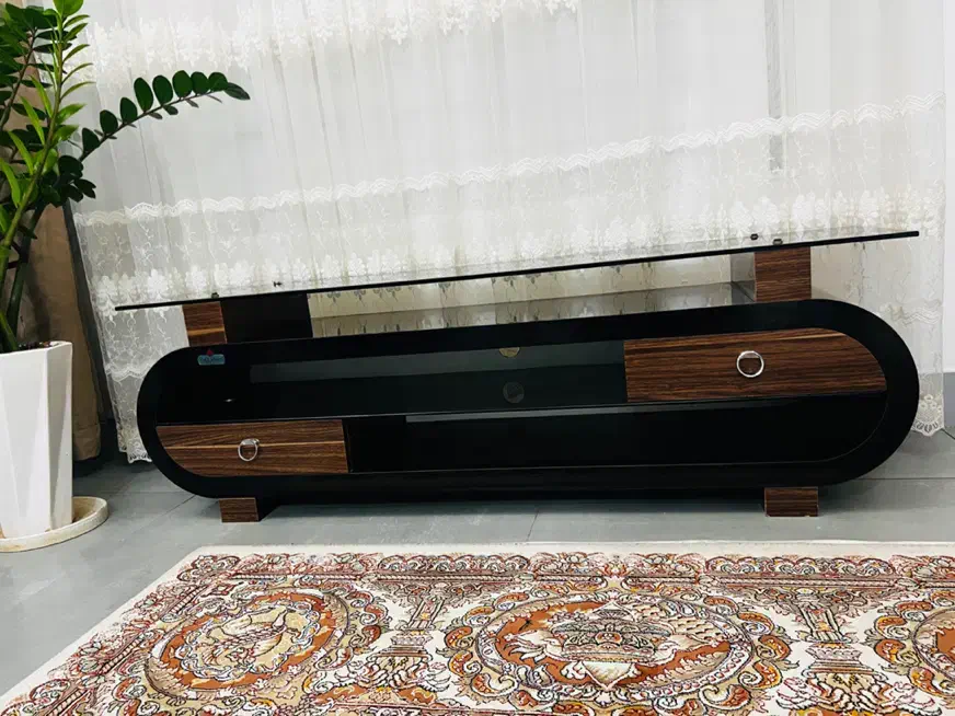 میز تلویزیون ترکیب چوب و شیشه دودی|میز تلویزیون|قائن, |دیوار