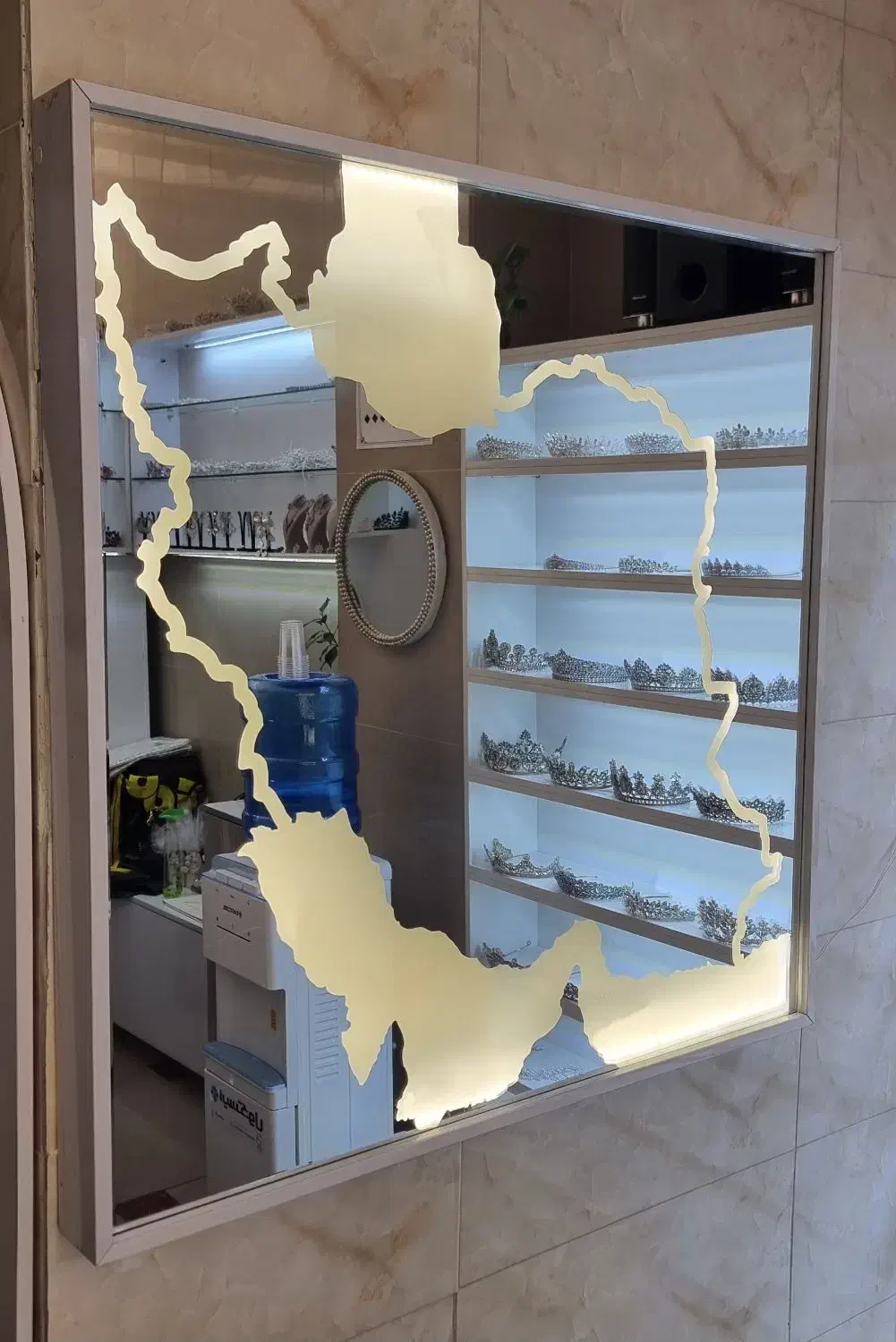 آیینه دکوراتیو،طرح نقشه ایران|آینه|اصفهان, طاحونه|دیوار