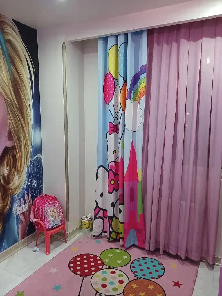 فرش کودک وپرده پانچی کودک طرح کیتی|فرش|تهران, بهمن یار|دیوار