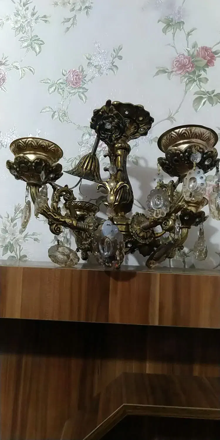 دوعددلوستربرنز۴شاخه|لوستر و چراغ آویز|تبریز, |دیوار