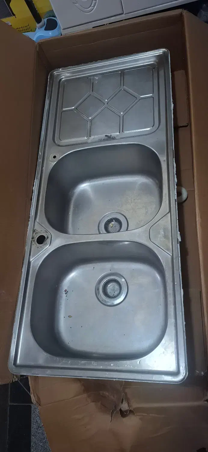 سینک ظرفشویی توکار دولگنه ایلیا استیل|مصالح و تجهیزات ساختمان|رشت, کاکتوس|دیوار