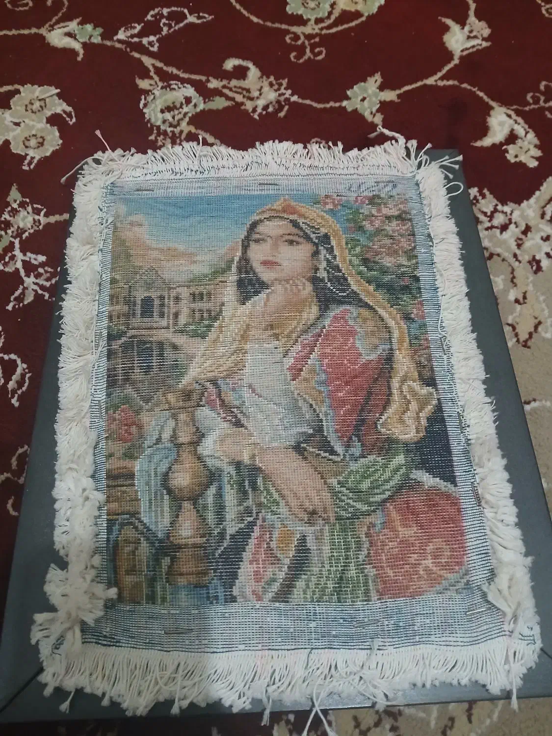 دختر قجری|تابلو فرش|همدان, |دیوار