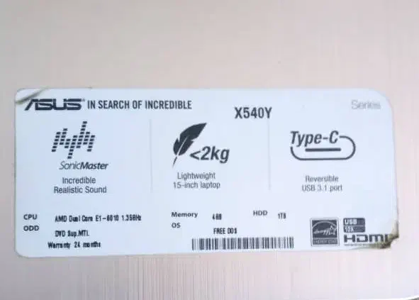 لپ تاپ Asus X540Y|رایانه همراه|کلاچای, |دیوار