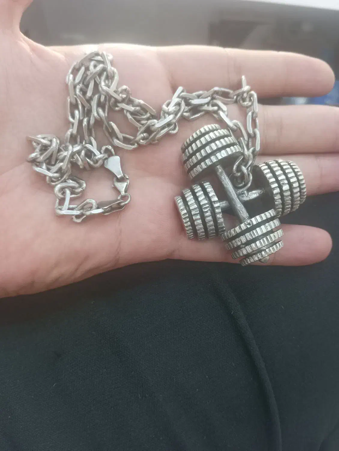 زنجیر  نقره طرح دنبل|جواهرات|ایلام, |دیوار