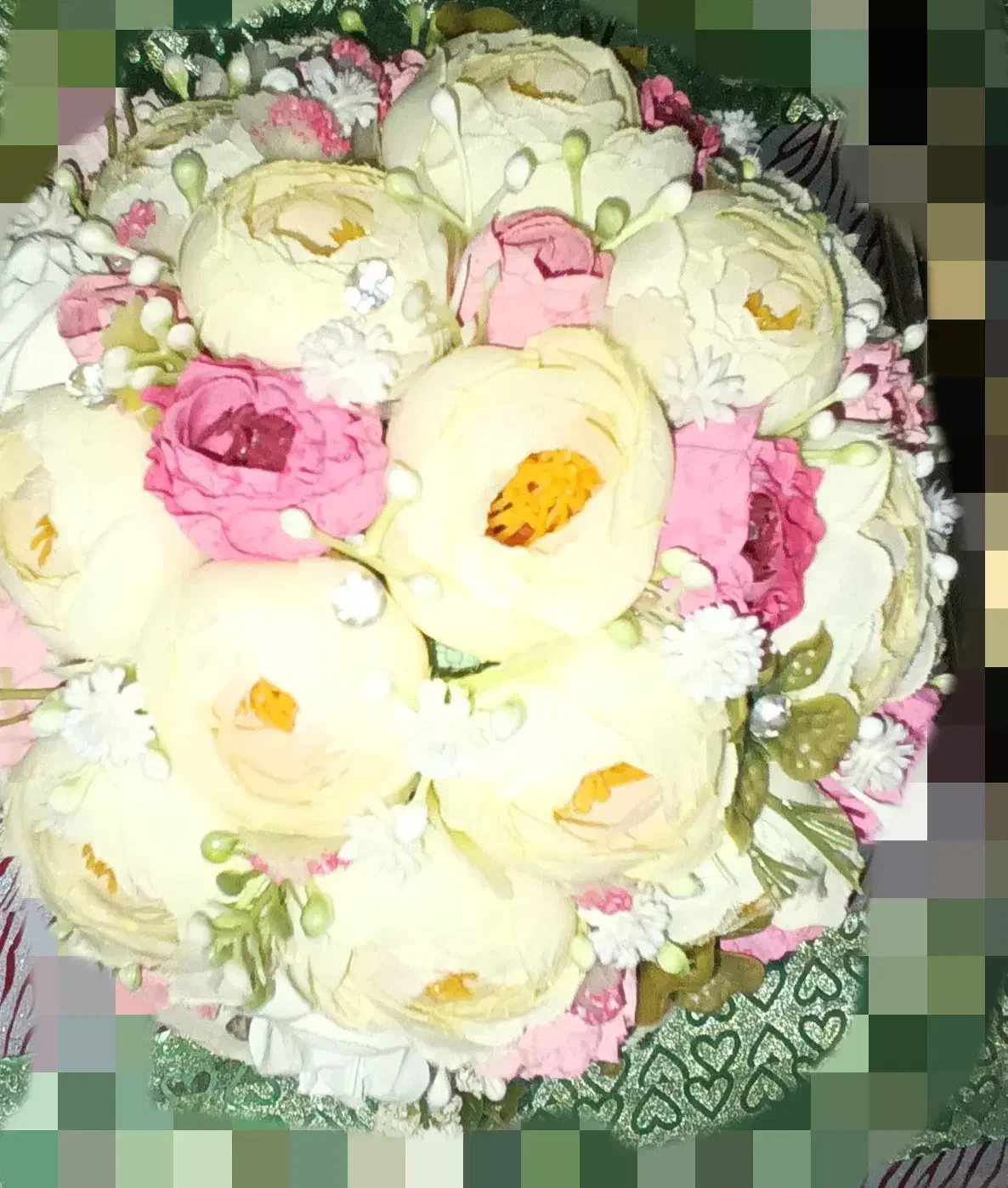 دسته گل عروس نو و تمیز|گل مصنوعی|برازجان, |دیوار