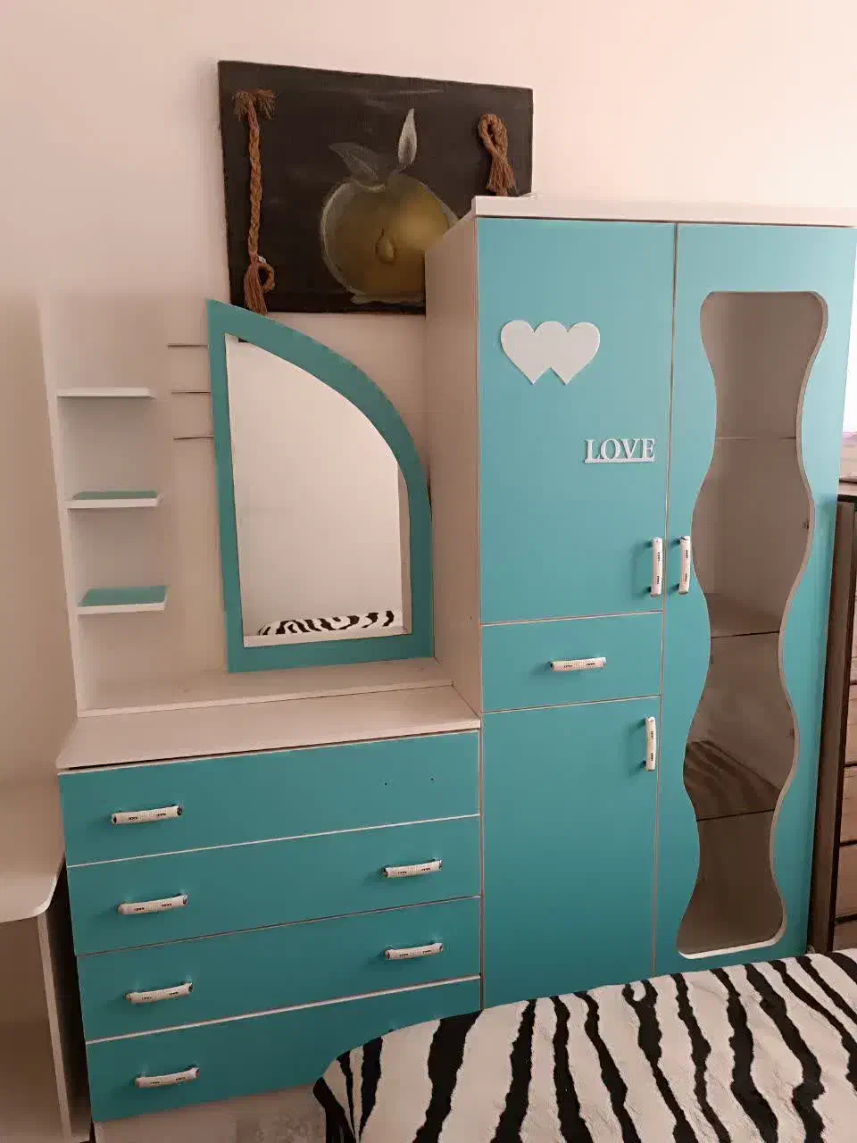 کمد کنسول وتخت نوجوان|تخت و سرویس خواب|ری, فیروزآبادی|دیوار