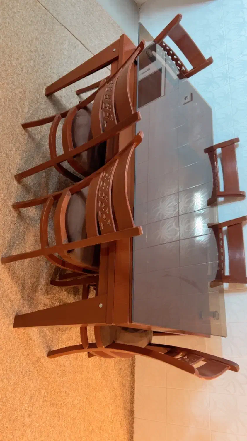 میز ناهار خوری ۶نفره تمام چوب|میز و صندلی غذاخوری|خرم‌آباد, |دیوار