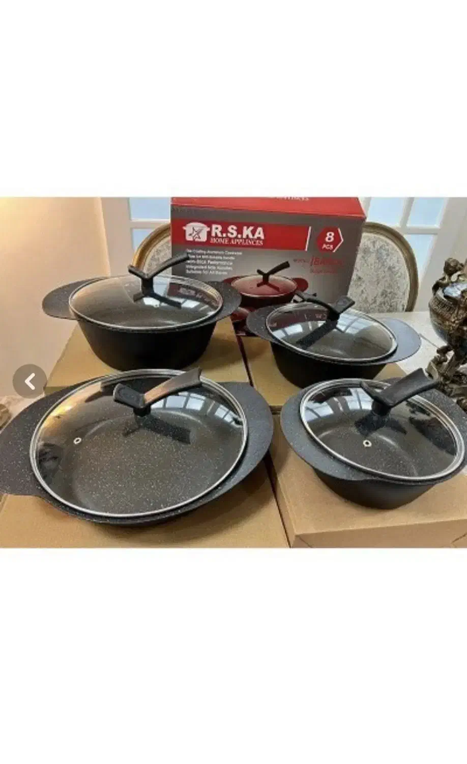 سرویس قابلمه R.S.KA مدل چدن گرانیت ۸ پارچه|ظروف پختوپز|میاندوآب, |دیوار