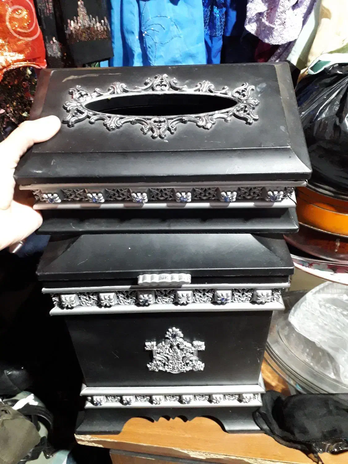 سطل زباله و جا دستمالی ست|ظروف نگهدارنده، پلاستیکی، یک‌بارمصرف|سقز, |دیوار