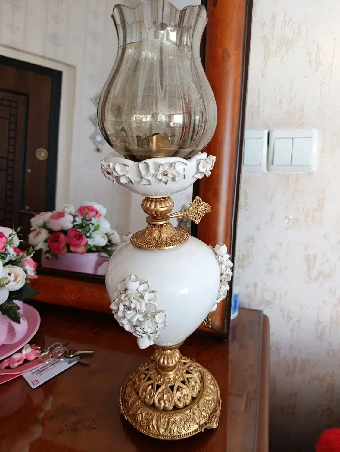 جفت شمعدانی سفید گلدار|مجسمه، تندیس، ماکت|سهند, |دیوار