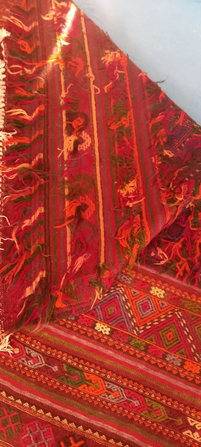 دو عددفرش گلیم دستبافت قدیمی شش متری|گلیم، جاجیم، گبه|مشهد, هفت تیر (نه دره)|دیوار