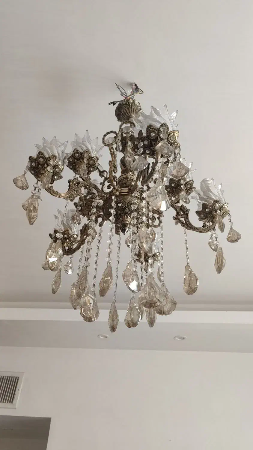 10شعله برنز|لوستر و چراغ آویز|اسلام‌شهر, شهرک واوان|دیوار