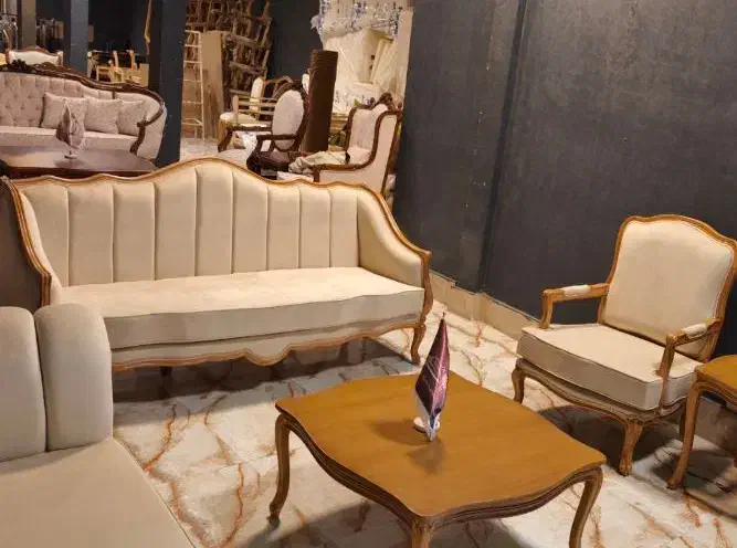 مبلمان هشت نفره مدل فرانسوی چوب راش اماده تحویل|مبلمان خانگی و میز عسلی|فومن, |دیوار