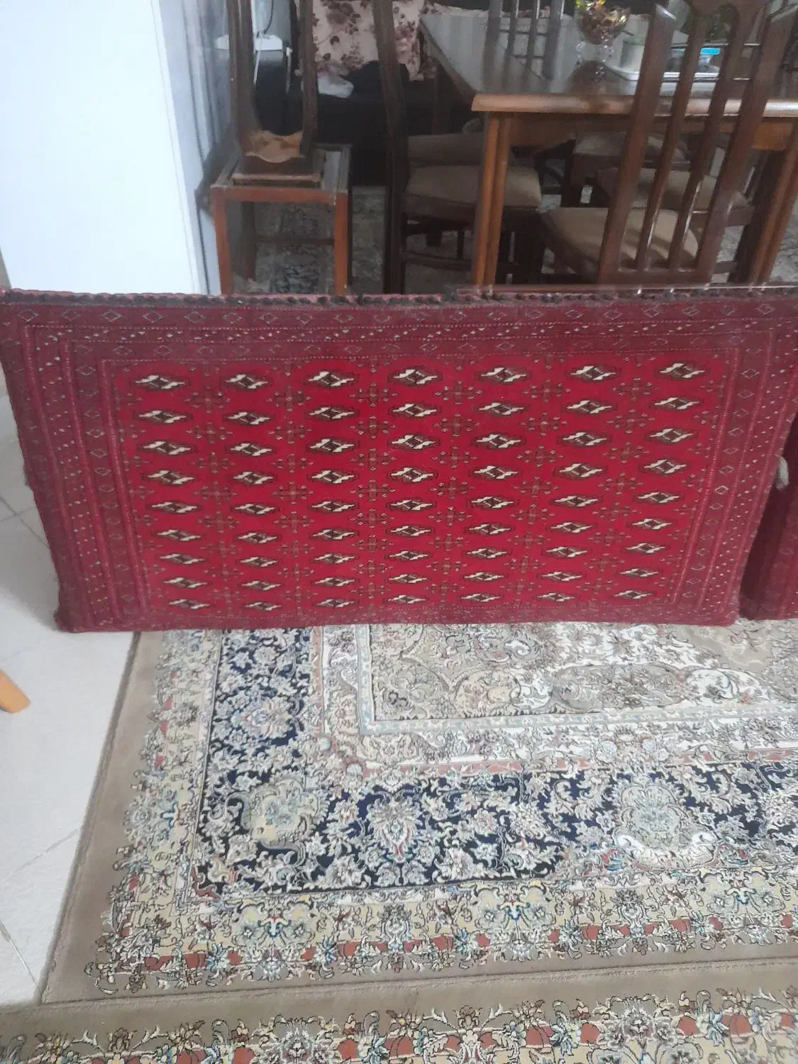 یک جفت پشتی دستباف ترکمن|پشتی|فردیس, سرحدی|دیوار