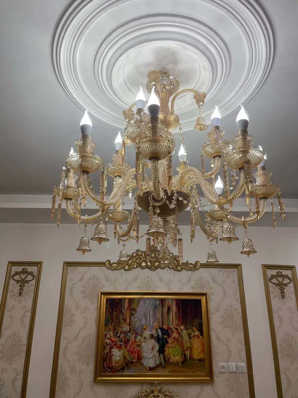 لوستر کریستالی برند باکارات|لوستر و چراغ آویز|ساوه, |دیوار