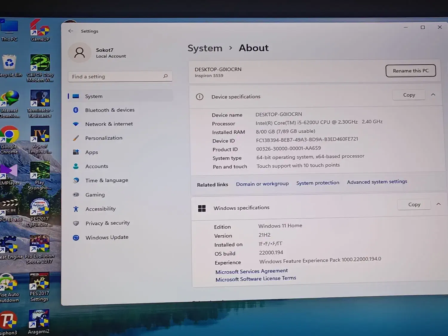 لپتاپ دل 5559 لمسی|رایانه همراه|گنبد کاووس, |دیوار