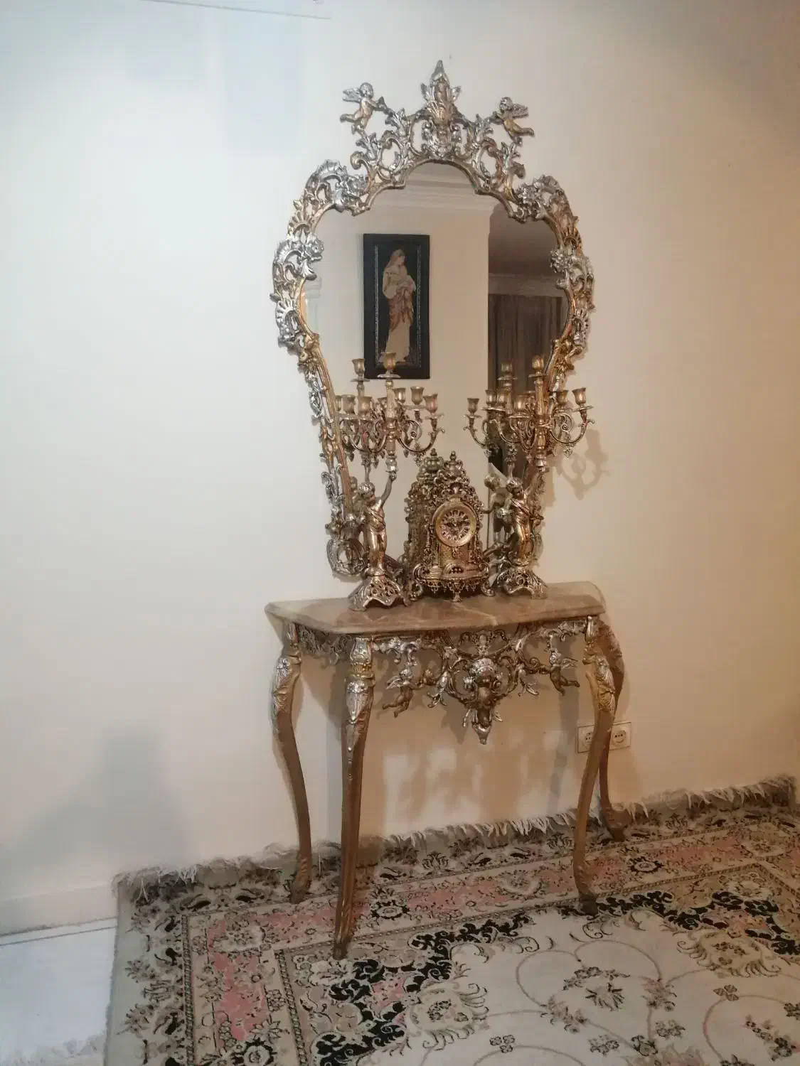 آینه کنسول|بوفه، ویترین، کنسول|تهران, چوب تراش|دیوار